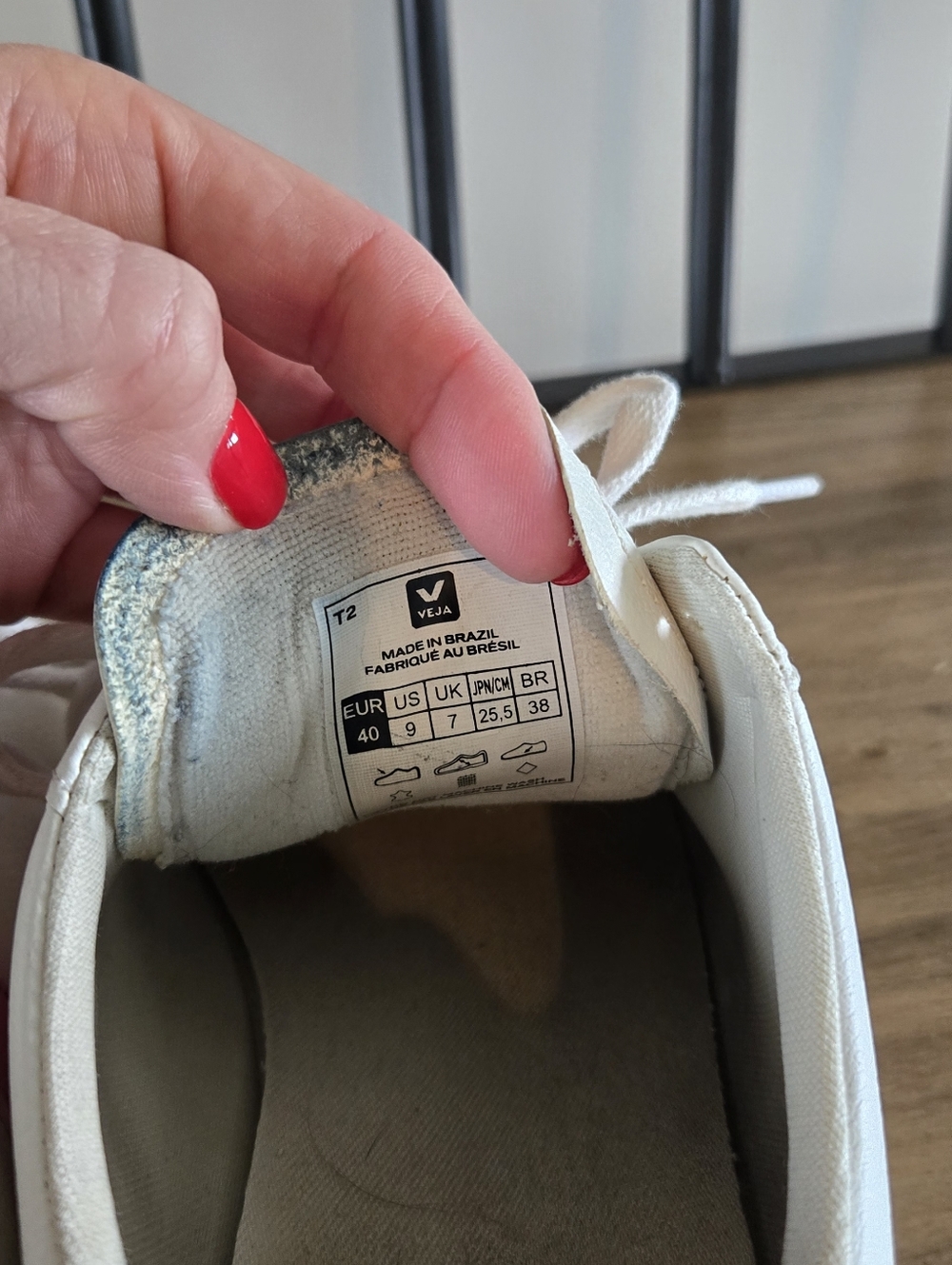Veja Women's White Leather Campo Sneakers with Pink Accents - Picture 8 of 9